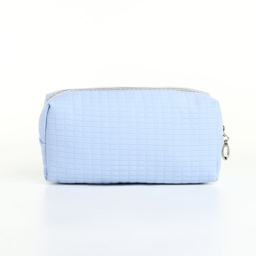 Косметичка женская на молнии, маленькая, объёмная, голубая - Simaland фото 2