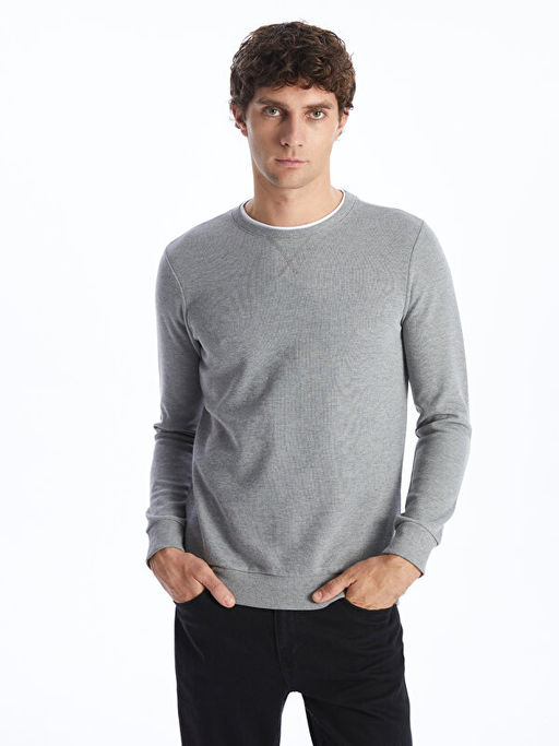 Bisiklet Yaka Uzun Kollu Erkek Sweatshirt - Waikiki фото 2
