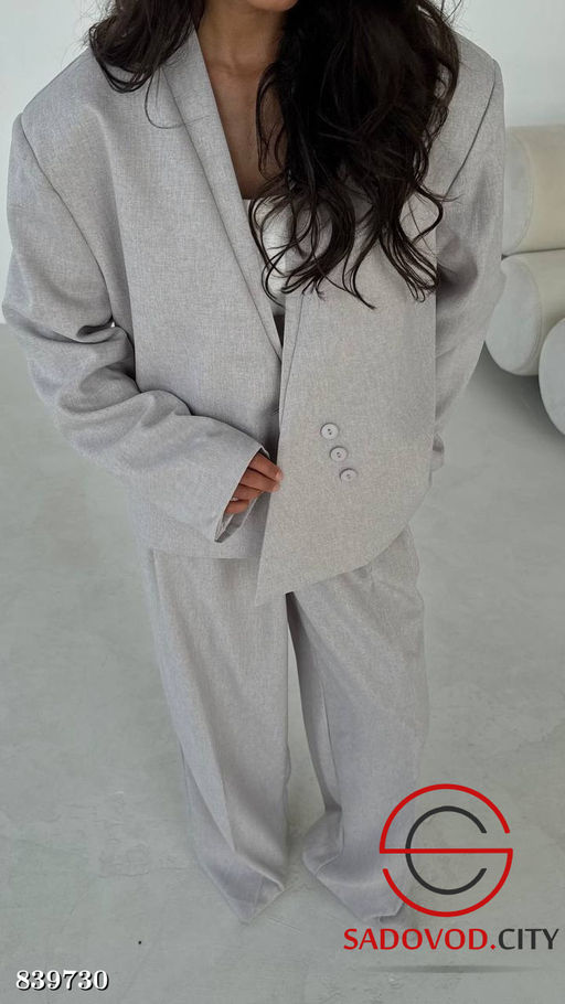 Жакет на запах с поясом + широкие брюки - Bruno фото 4