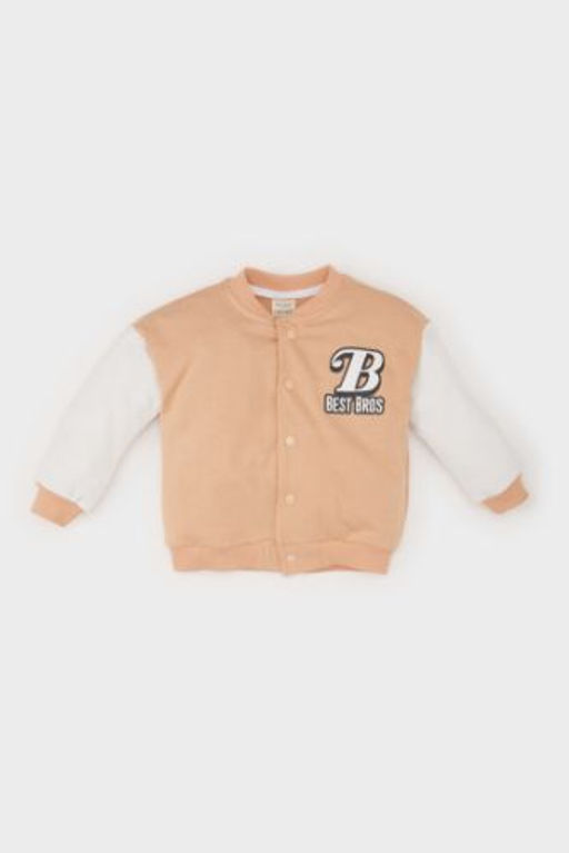 Erkek Bebek Kolej Yaka Bask?l? C?tc?t Kapamal? Bomber H?rka