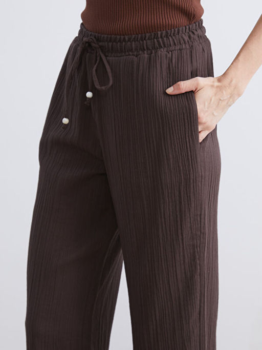 Beli Lastikli Dokulu M?slin Kad?n Pantolon