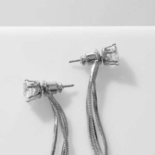 Серьги висячие со стразами Цепочки протяжки, страз, цвет белый в серебре - Queen fair фото 2