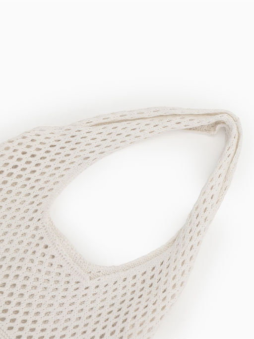 Сумка пляжная, плетёная, клетка 0.5 см, белая