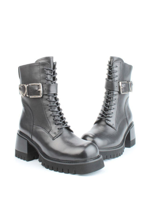 01- GZ6115-G71 BLACK Ботинки демисезонные женские (натуральная кожа)