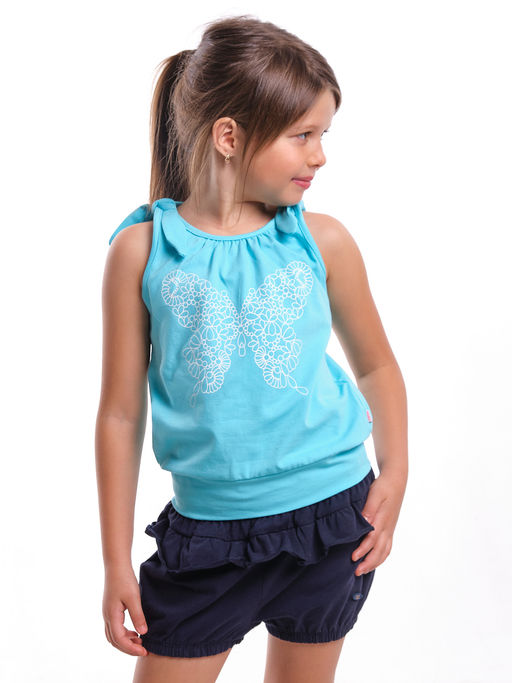 Футболка-топ UD 0359 голубой/белый кант - Mini maxi фото 20