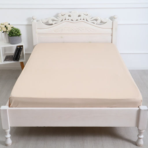 Простыня на резинке Атра 140х200х20, цвет бежевый бязь 120г/м, хлопок  фото 2