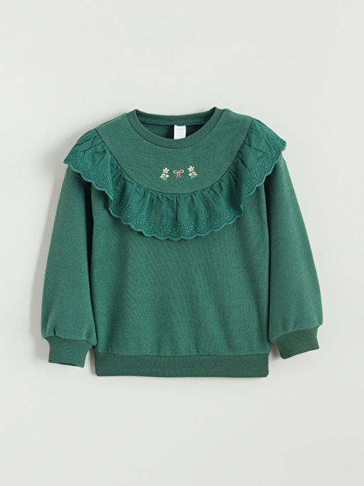 Bebe Yaka K?z ?ocuk Sweatshirt ve Tayt Pantolon