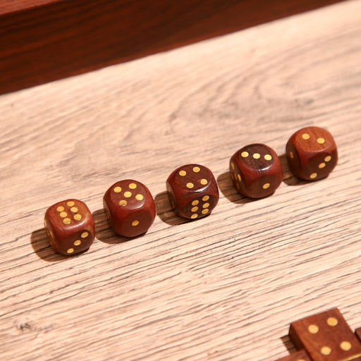 Игра настольная 2 в 1, домино, кубики, 19×6×5 см, дерево шишам