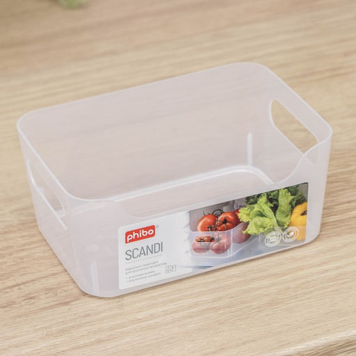 Цена за 2 шт. Ящик для хранения без крышки Scandi, 1.2 л, 17×12×7.5 см, прозрачный