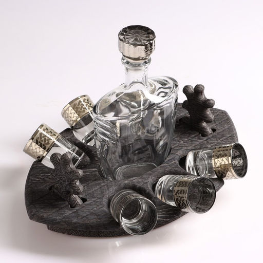 Мини-бар «Фрегат. Скандинавия», 8 предметов: барная стойка, графин, стопки 6 шт., 500/50 мл