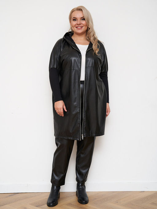 Пальто из эко-кожи PL10209BLK01 - Артесса фото 14