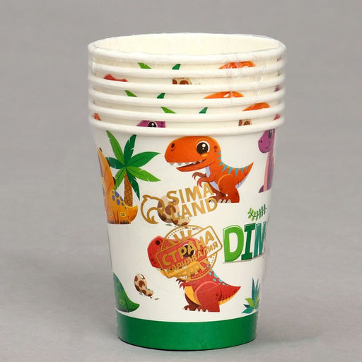 Стакан бумажный Дино, в наборе 6 шт. - Страна карнавалия фото 3