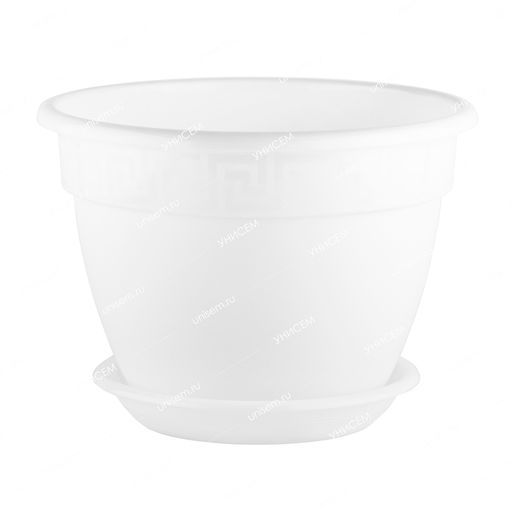 Горшок Антик 16,6л D36 белый с поддоном