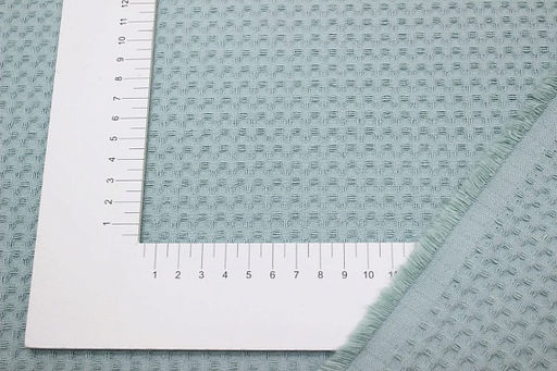 Вафельное премиум-полотно Italy цв.Св.голубой мох, ш.1.5м, хлопок-100%, 240гр/м.кв - Купава фото 2