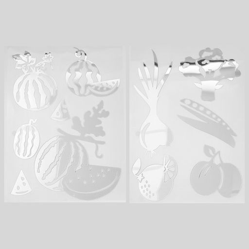 Наклейка интерьерная зеркальная "Фрукты и ягоды" МИКС 31,5х41 см