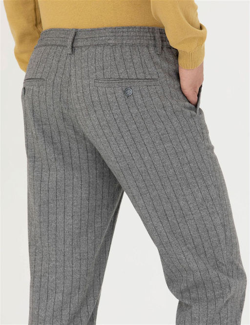 Gri Ekstra Slim Fit _izgili Kuma_ Pantolon - Pierre cardin фото 7
