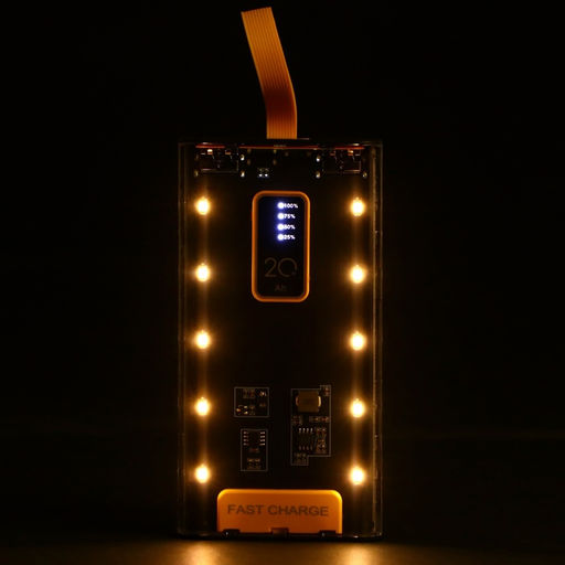 Внешний портативный аккумулятор CRR-33, 20000 мАч, 2USB, Type-C, 2 А, с дисплеем, чёрный