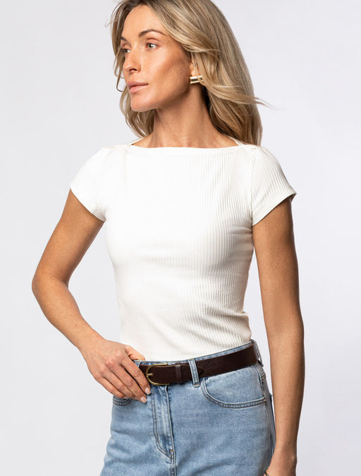 Футболка из трикотажа в широкий рубчик - Vilatte фото 9