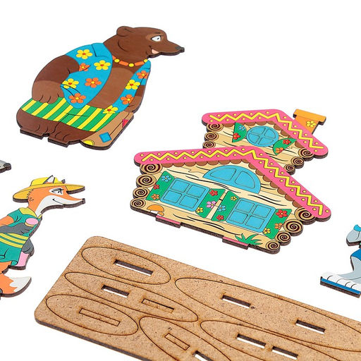 Кукольный театр сказки на столе БОЛЬШОЙ СЛОН «Теремок», высота фигурок: 4-12 см, толщина: 3 мм