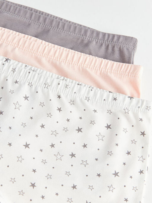 Bask?l? Pamuklu K?z ?ocuk Boxer 3l? - Waikiki фото 3