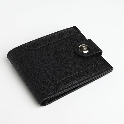 Портмоне мужское на магните, отдел для карт, монет, чёрное