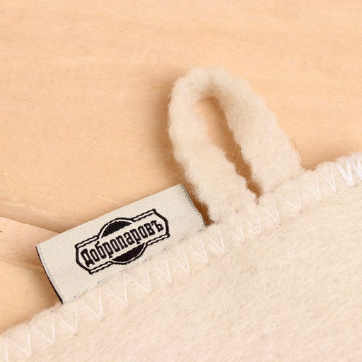 Рукавица для бани с вышивкой «С лёгким паром», полиэфир 70%, шерсть 30%, первый сорт, «Добропаровъ»