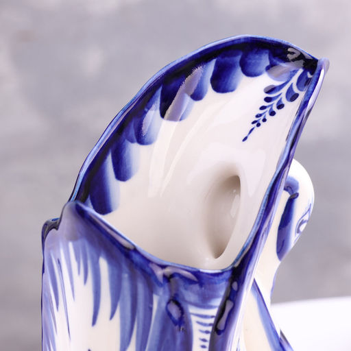 Ваза гжель «Лебедь», бело-синяя, керамика, 22×12 см,