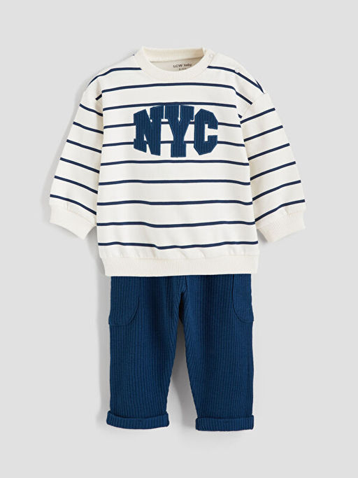 Nak??l? Erkek Bebek Sweatshirt ve Pantolon 2li