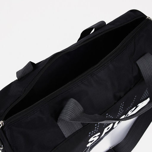Сумка спортивная на молнии, длинный ремень, цвет чёрный - Simaland фото 4