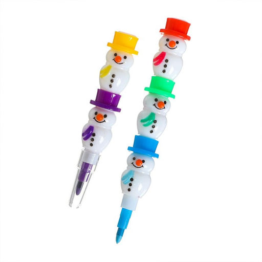 Цена за 2 шт. Карандаш восковой «Снеговик» 5 цветов