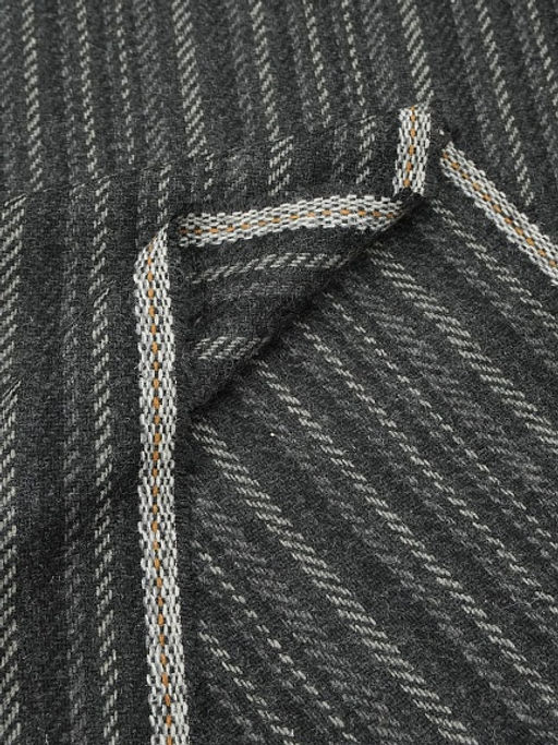 Шерсть пальтово-костюмная Твид Полосы цв.черный, ш.1.5м, шерсть-40%, п/э-60% - Купава фото 6