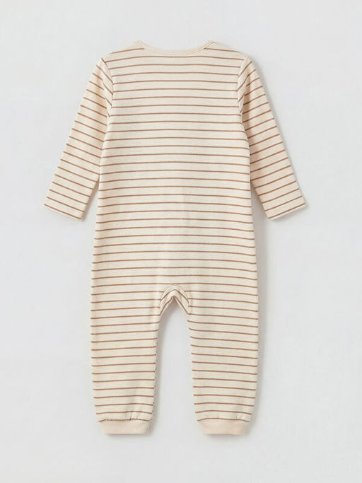 Bisiklet Yaka ?izgili Erkek Bebek Tulum 2li