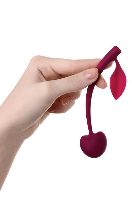 Вагинальный шарик JOS WILD CHERRY, силикон, бордовый, 13 см  фото 3