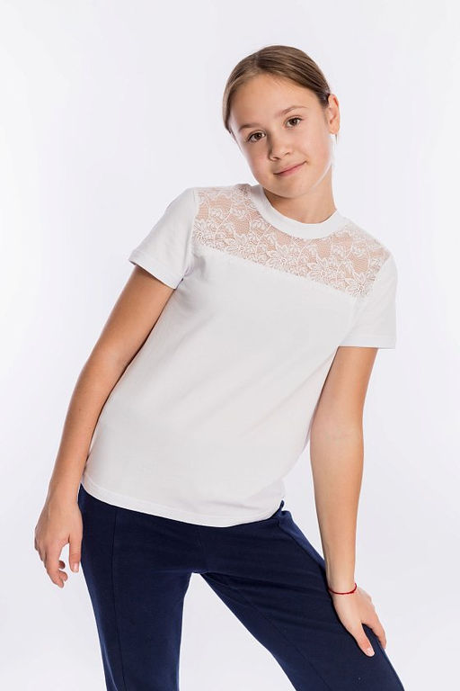 Джемпер с коротким рукавом М21887б Белый - Елена фото 5