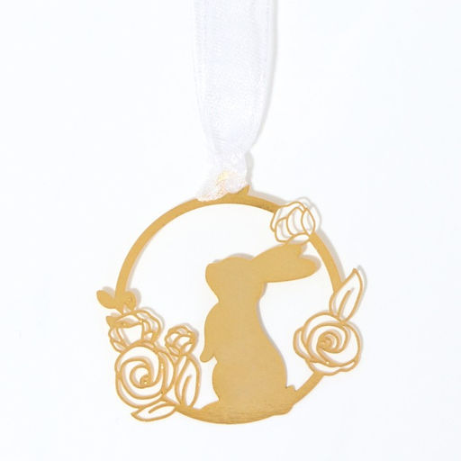 Цена за 2 шт. Украшение для вербы «Зайка и цветы» на пасху, 3×2.9 см