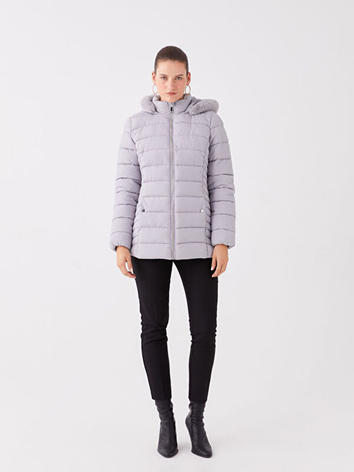 Kap??onlu D?z Uzun Kollu Kad?n ?i?me Mont - Waikiki фото 3