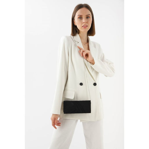 Клатч, отдел на клапане, длинная цепь, цвет чёрный - Simaland фото 4