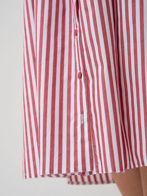 Платье хлопок OD-800-1 полоса бордовая