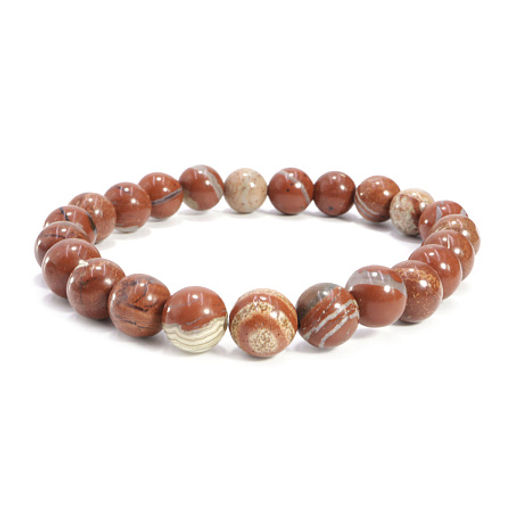 Браслет из камня Красная Яшма 8мм открытие и защита денежного канала