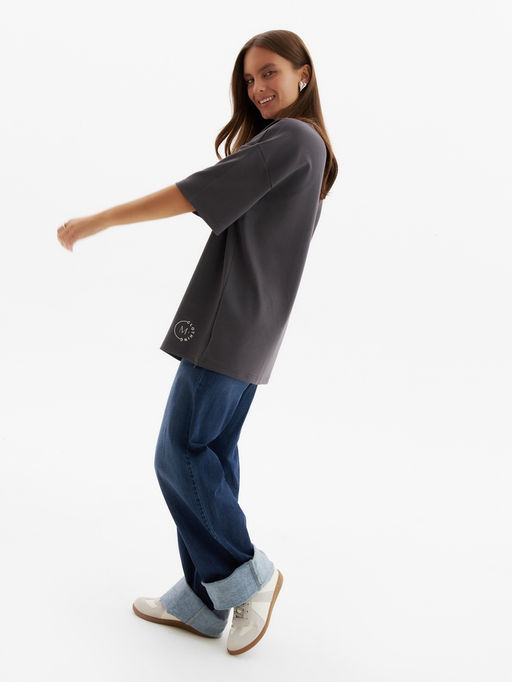 Футболка женская MINAKU, over size (44-48), тёмно-серая