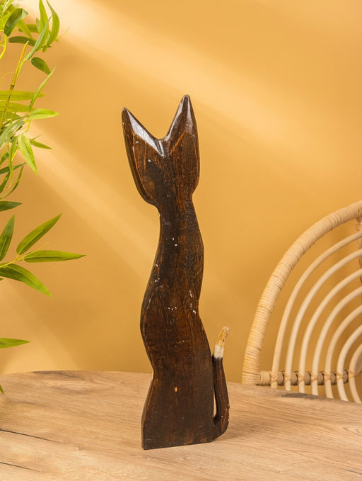 Сувенир «Кошка», 60×14×6 см, дерево, коричневый, МИКС