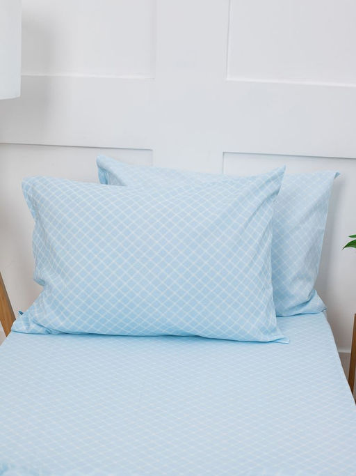 Наволочка 50*70 см, бязь Комфорт, на пуговицах (Виши, голубой) - Ивановотекстиль фото 6