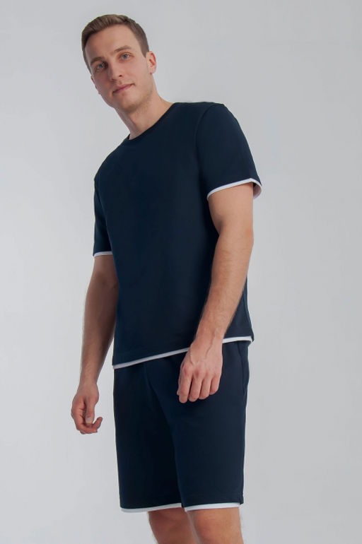 Арт. 63613 Комплект с шортами мужской 48-56 (5 шт) Цвет:темно-синий - Идеал фото 4