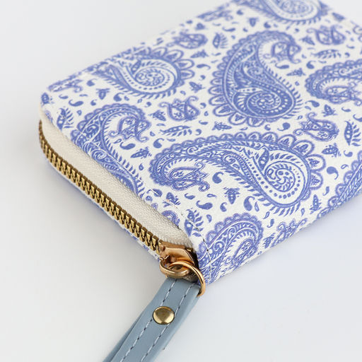 Кошелёк женский на молнии с ремешком, голубой