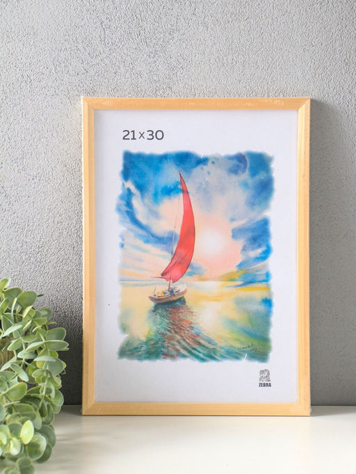 Рамка для фото 21×30 см,, BONO, дерево, пластиковый экран, натуральный