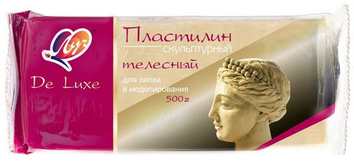 Пластилин скульптурный ЛУЧ DE LUXE телесный, 500 г