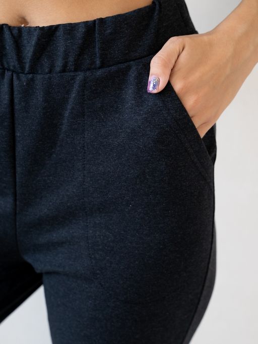 Брюки футер 2-хнитка мягкая резинка.,графитовые - Binita фото 7