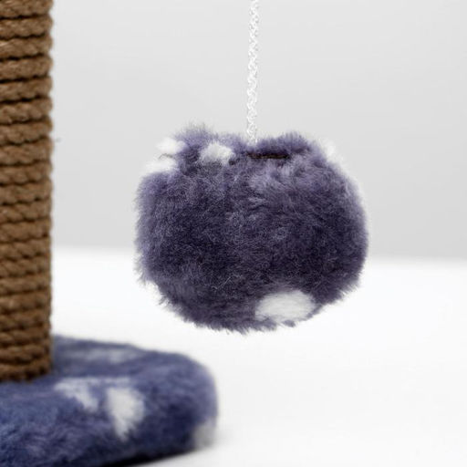 Когтеточка для котят двойная, 30 х 20 х 34 см, джут, серая с лапками - Пижон фото 5