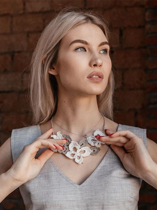 Авторское украшение 100% лен ТМ ВОЛТРИ