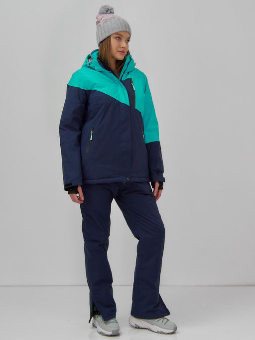Горнолыжный костюм женский зимний бирюзового цвета 0707Br - Chunmai фото 9